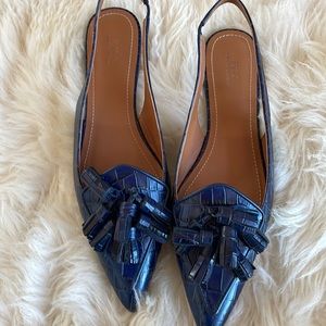 Ralph Lauren Polo  navy blue sling back flats